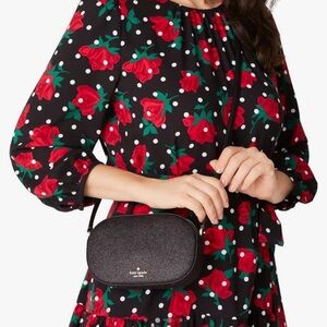 Kate Spade Black Glimmer Oval Camera Bag